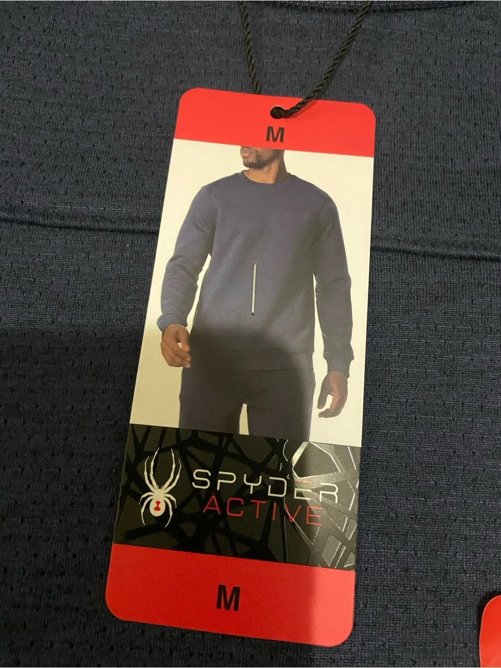 Spyder  Men’s Crew Neck Sweatshirt  Medium Navy Blue Moisture Wicking NWT M